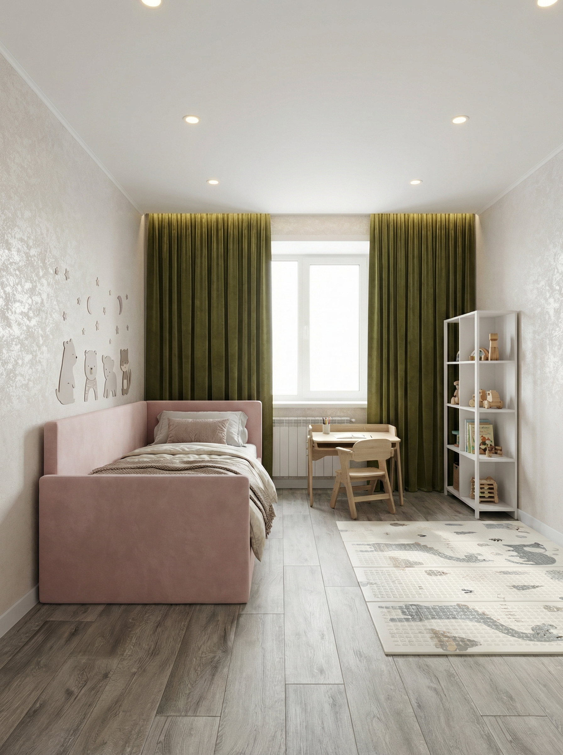 Дизайн детской в стиле Минимализм — фото интерьера от нейросети RoomGPT