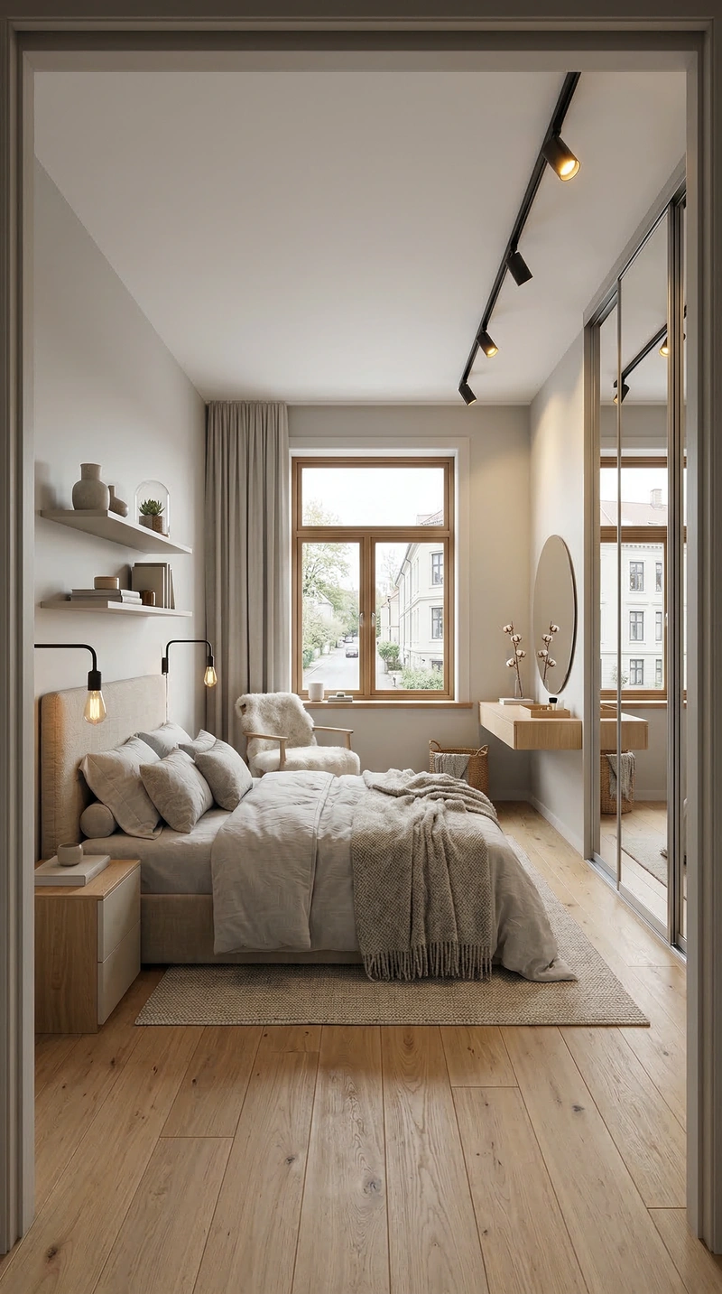 Дизайн спальни в стиле Хюгге — фото интерьера от нейросети RoomGPT