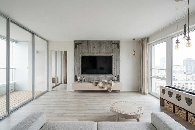 Дизайн гостиной в стиле Лофт — фото интерьера от нейросети RoomGPT