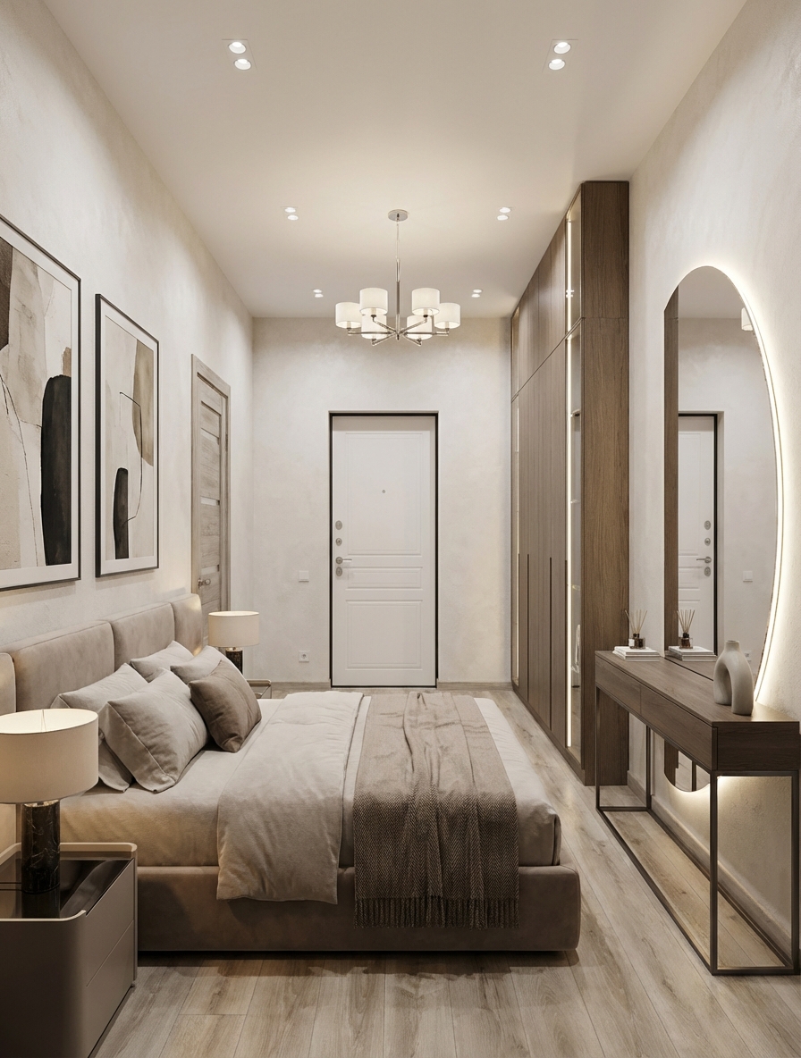 Дизайн спальни в стиле Минимализм — фото интерьера от нейросети RoomGPT