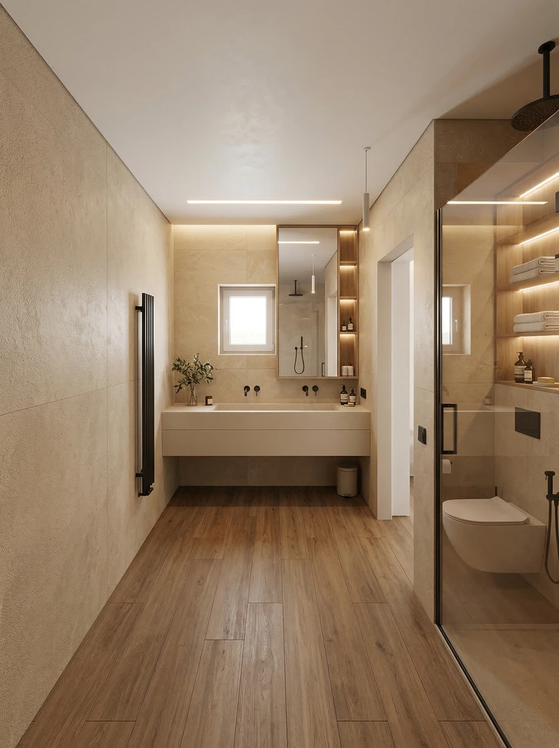 Дизайн интерьера в стиле Минимализм — Ванная от нейросети RoomGPT