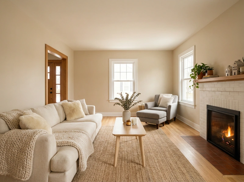 Дизайн интерьера в стиле Хюгге — Гостиная от нейросети RoomGPT