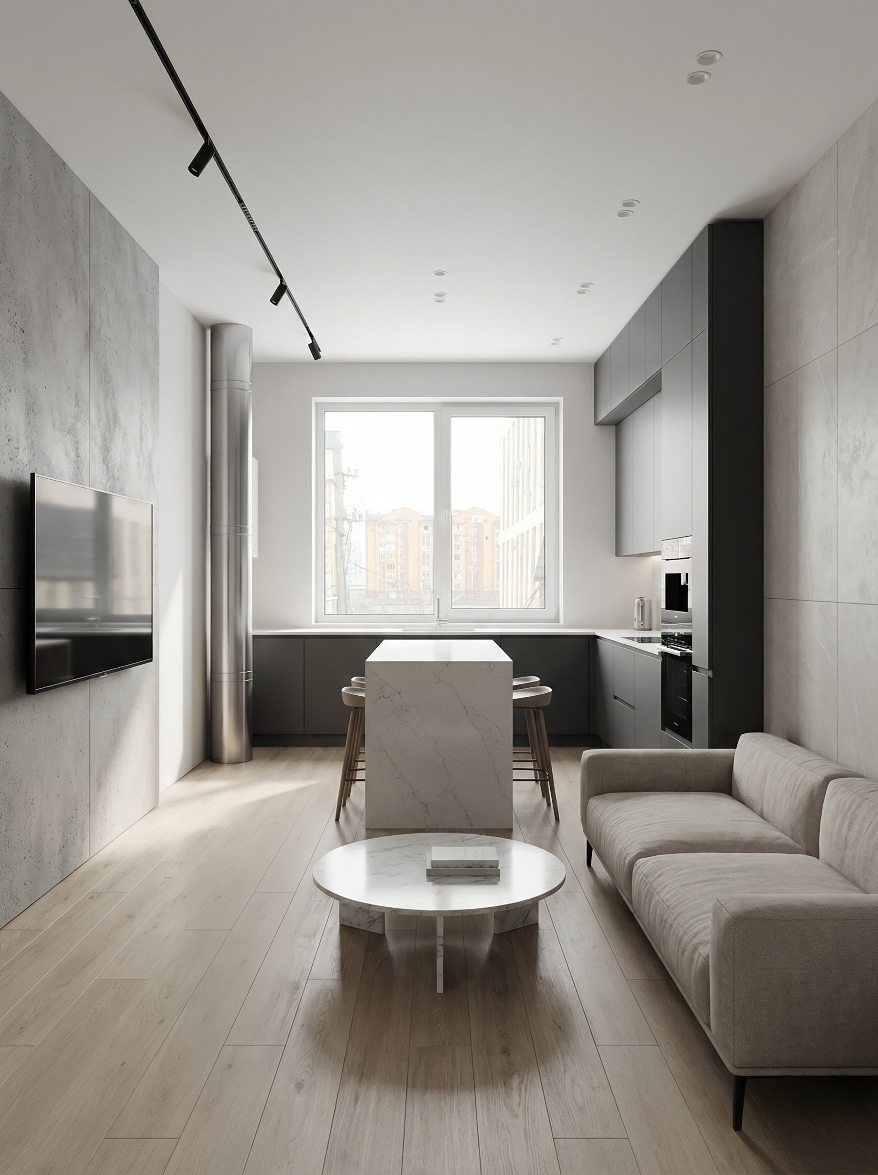 Дизайн кухни в стиле Минимализм — фото интерьера от нейросети RoomGPT