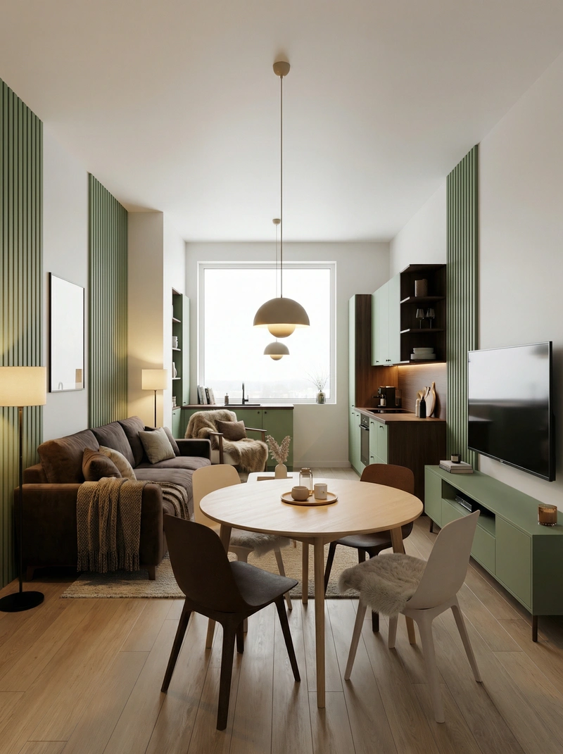 Дизайн интерьера в стиле Хюгге — Кухня от нейросети RoomGPT