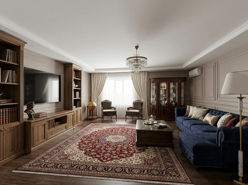 Дизайн интерьера в стиле Классика — Гостиная от нейросети RoomGPT