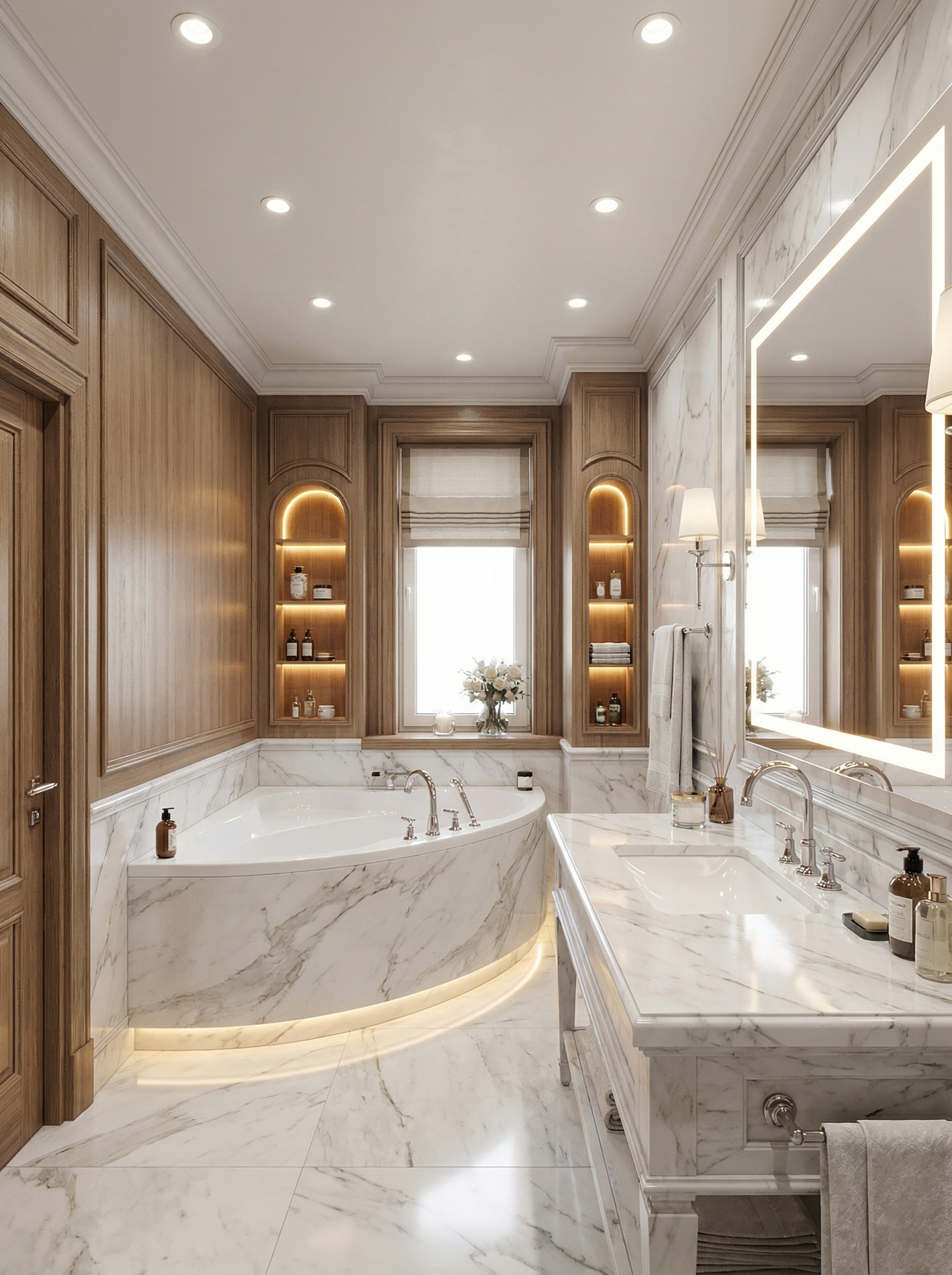 Дизайн ванной в стиле Классика — фото интерьера от нейросети RoomGPT