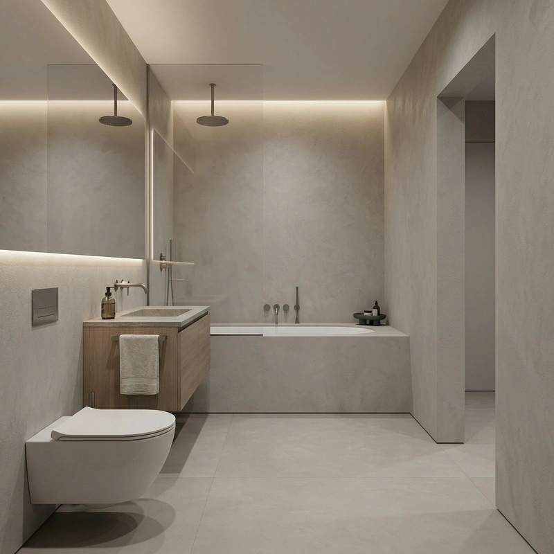 Дизайн ванной в стиле Минимализм — фото интерьера от нейросети RoomGPT