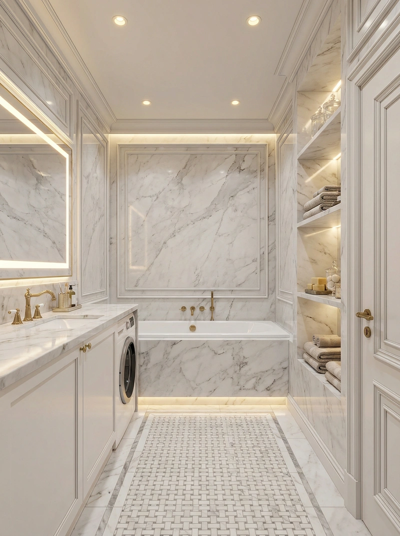 Дизайн интерьера в стиле Классика — Ванная от нейросети RoomGPT