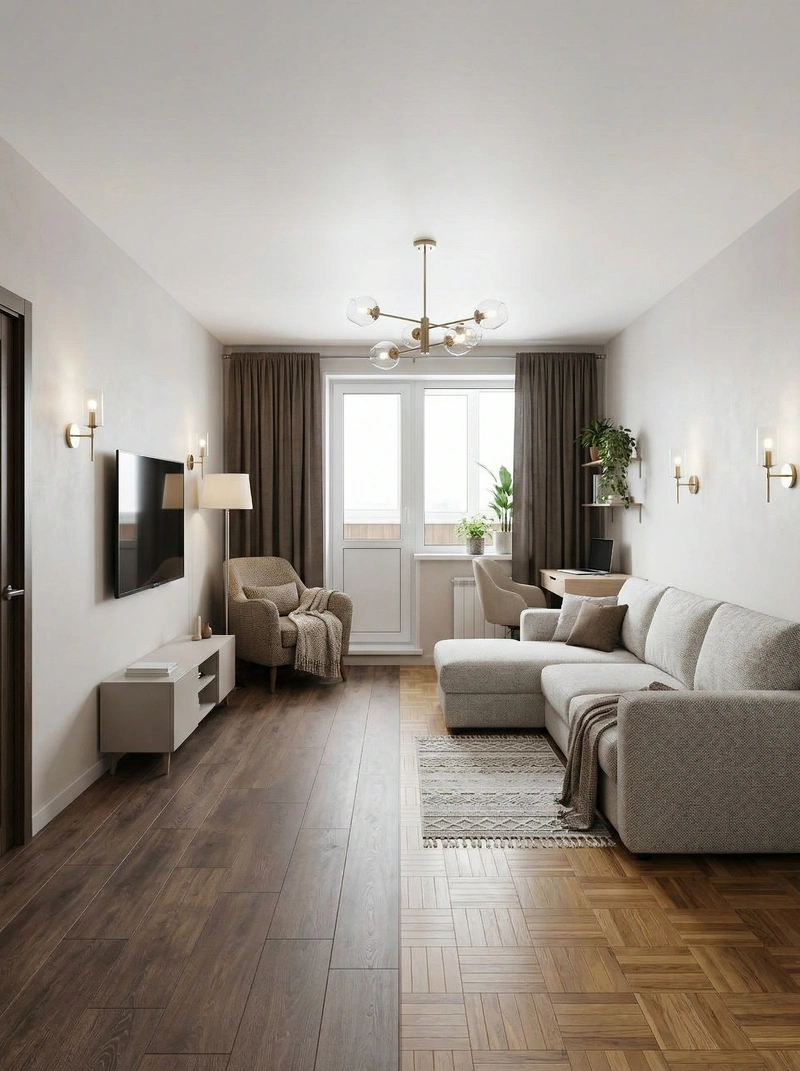 Дизайн гостиной в стиле Хюгге — фото интерьера от нейросети RoomGPT