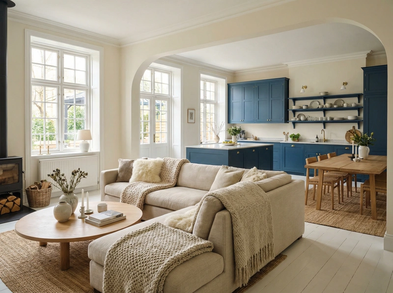 Дизайн интерьера в стиле Хюгге — Гостиная от нейросети RoomGPT