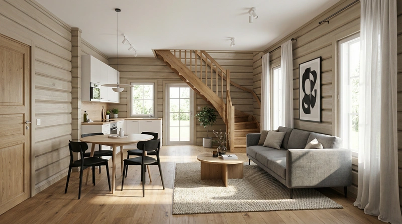 Дизайн интерьера в стиле Сканди — Гостиная от нейросети RoomGPT