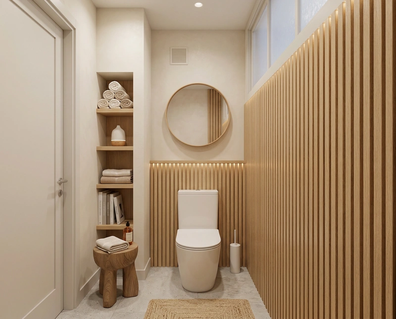 Дизайн интерьера в стиле Хюгге — Ванная от нейросети RoomGPT