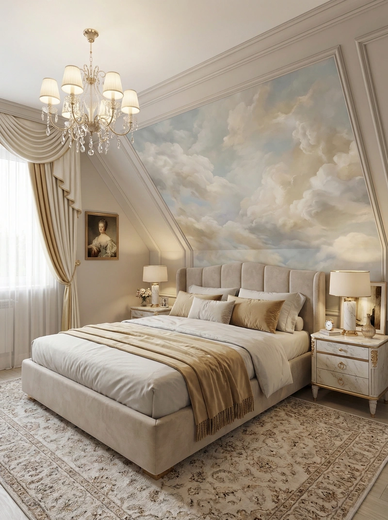 Дизайн интерьера в стиле Классика — Спальня от нейросети RoomGPT