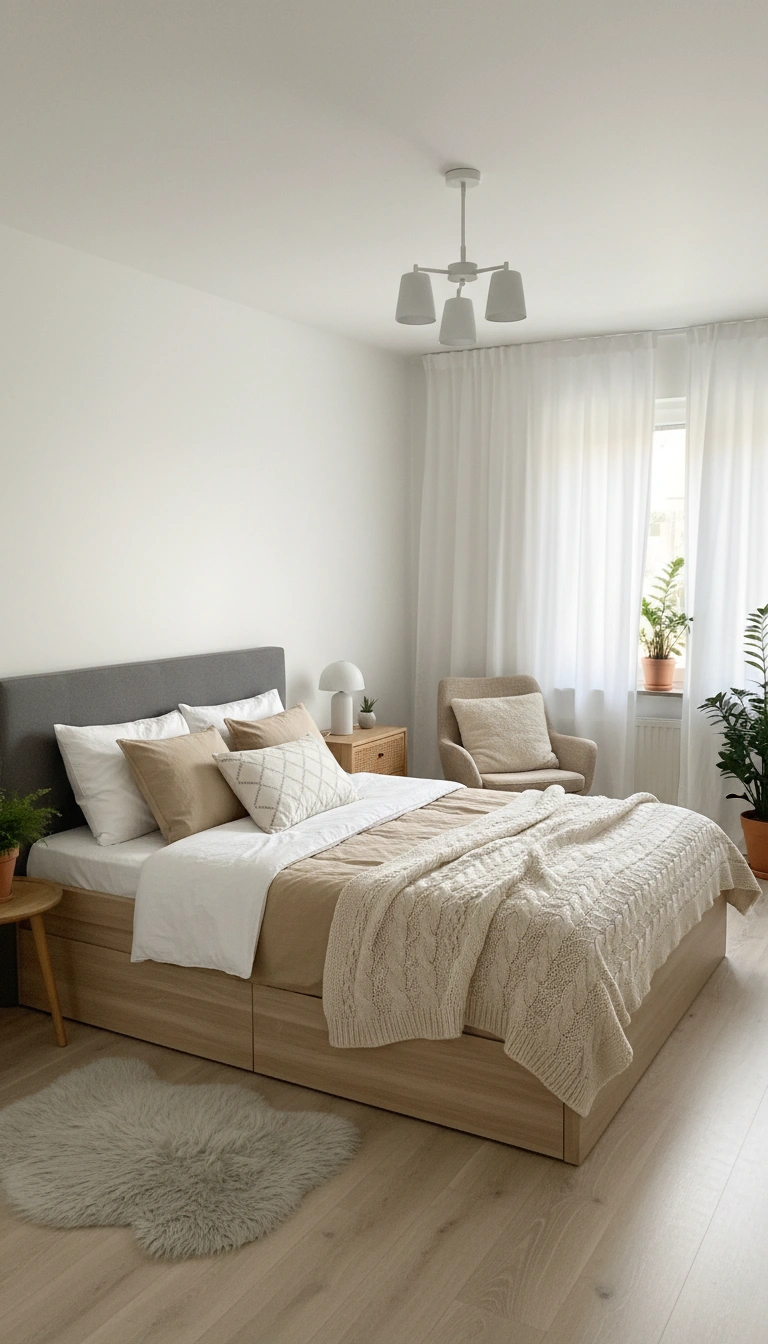 Дизайн интерьера в стиле Хюгге — Спальня от нейросети RoomGPT