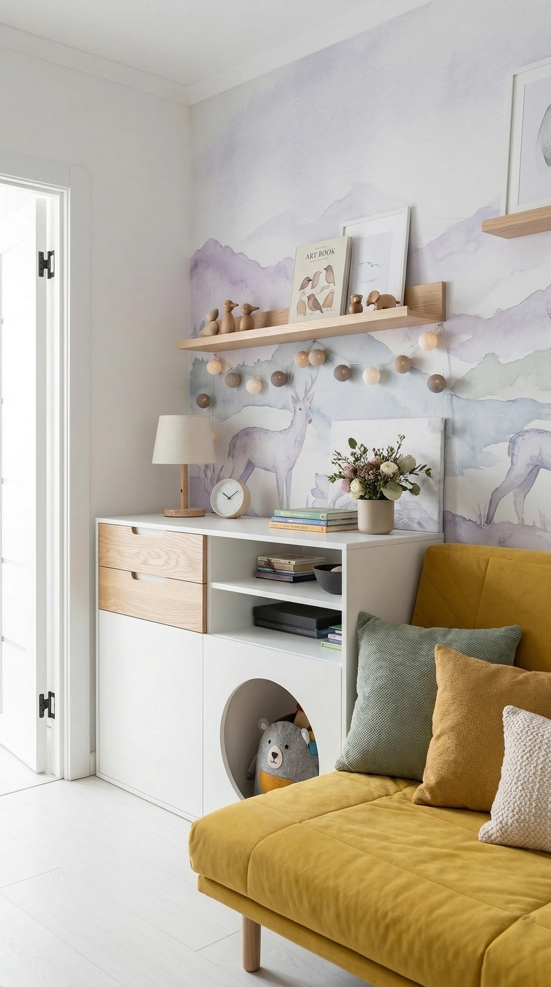 Дизайн детской в стиле Сканди — фото интерьера от нейросети RoomGPT