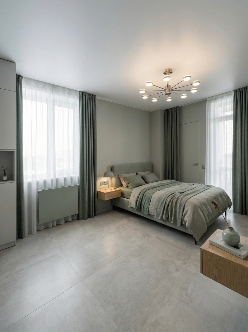 Дизайн спальни в стиле Минимализм — фото интерьера от нейросети RoomGPT