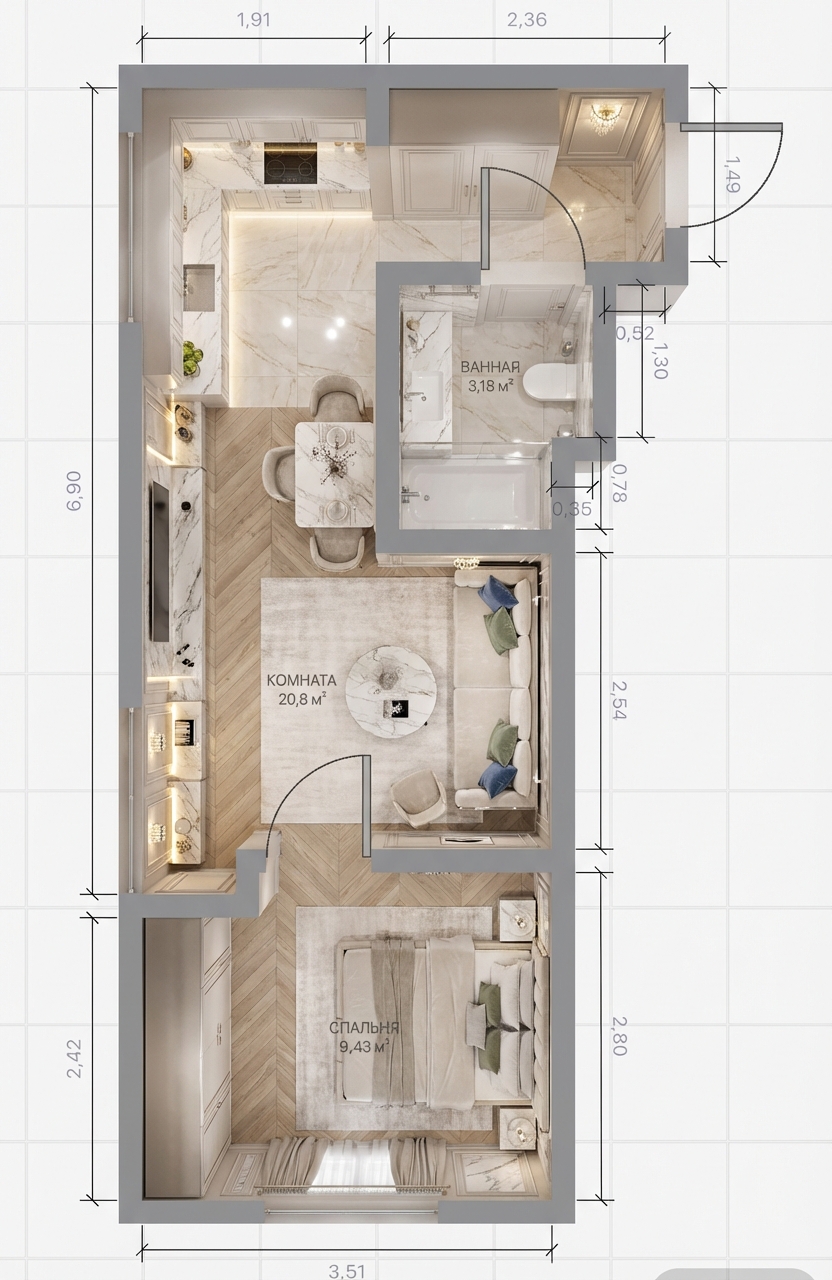 Дизайн гостиной в стиле Классика — фото интерьера от нейросети RoomGPT