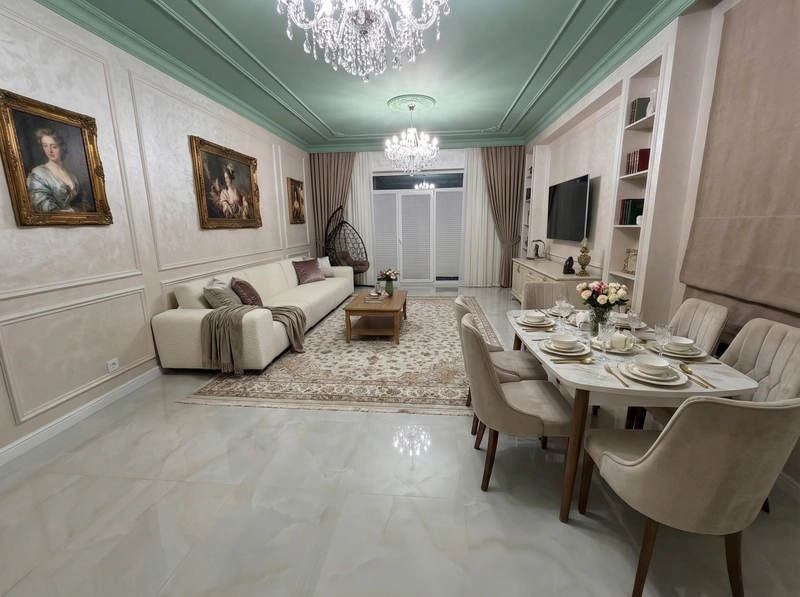 Дизайн интерьера в стиле Классика — Гостиная от нейросети RoomGPT