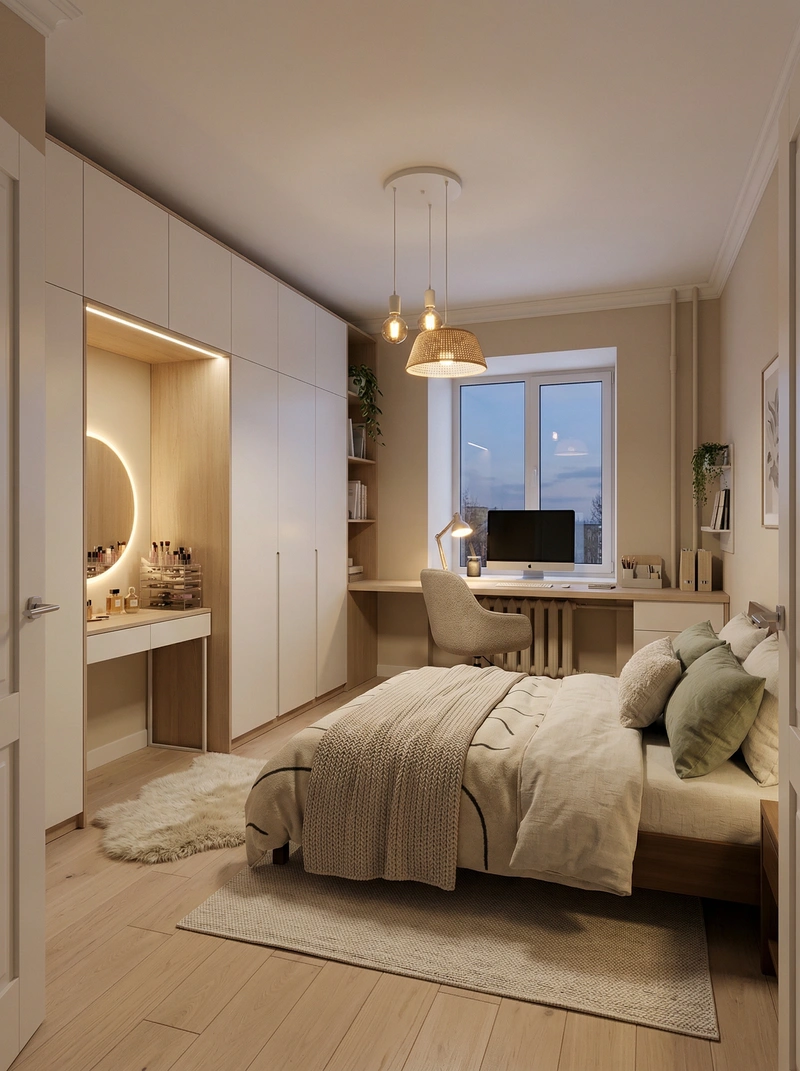 Дизайн интерьера в стиле Хюгге — Спальня от нейросети RoomGPT