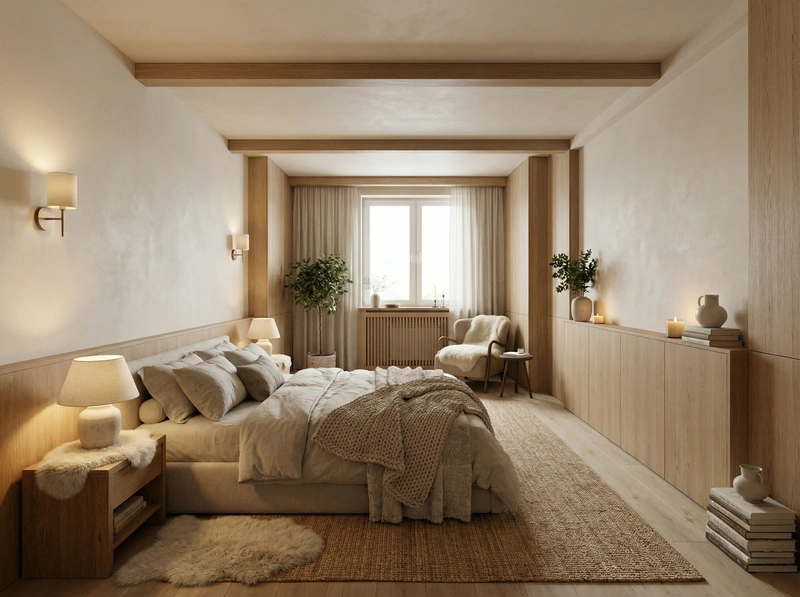 Дизайн интерьера в стиле Хюгге — Спальня от нейросети RoomGPT