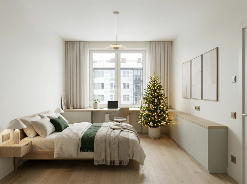 Дизайн интерьера в стиле Сканди — Спальня от нейросети RoomGPT