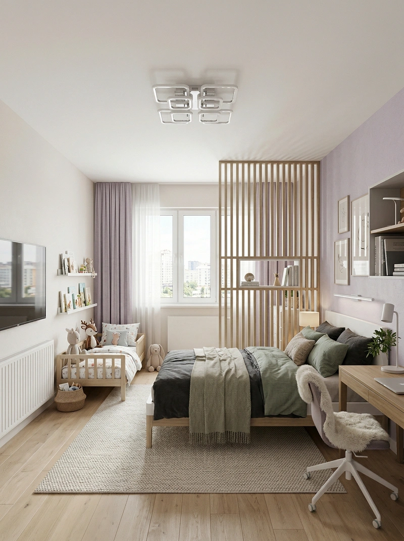 Дизайн детской в стиле Сканди — фото интерьера от нейросети RoomGPT