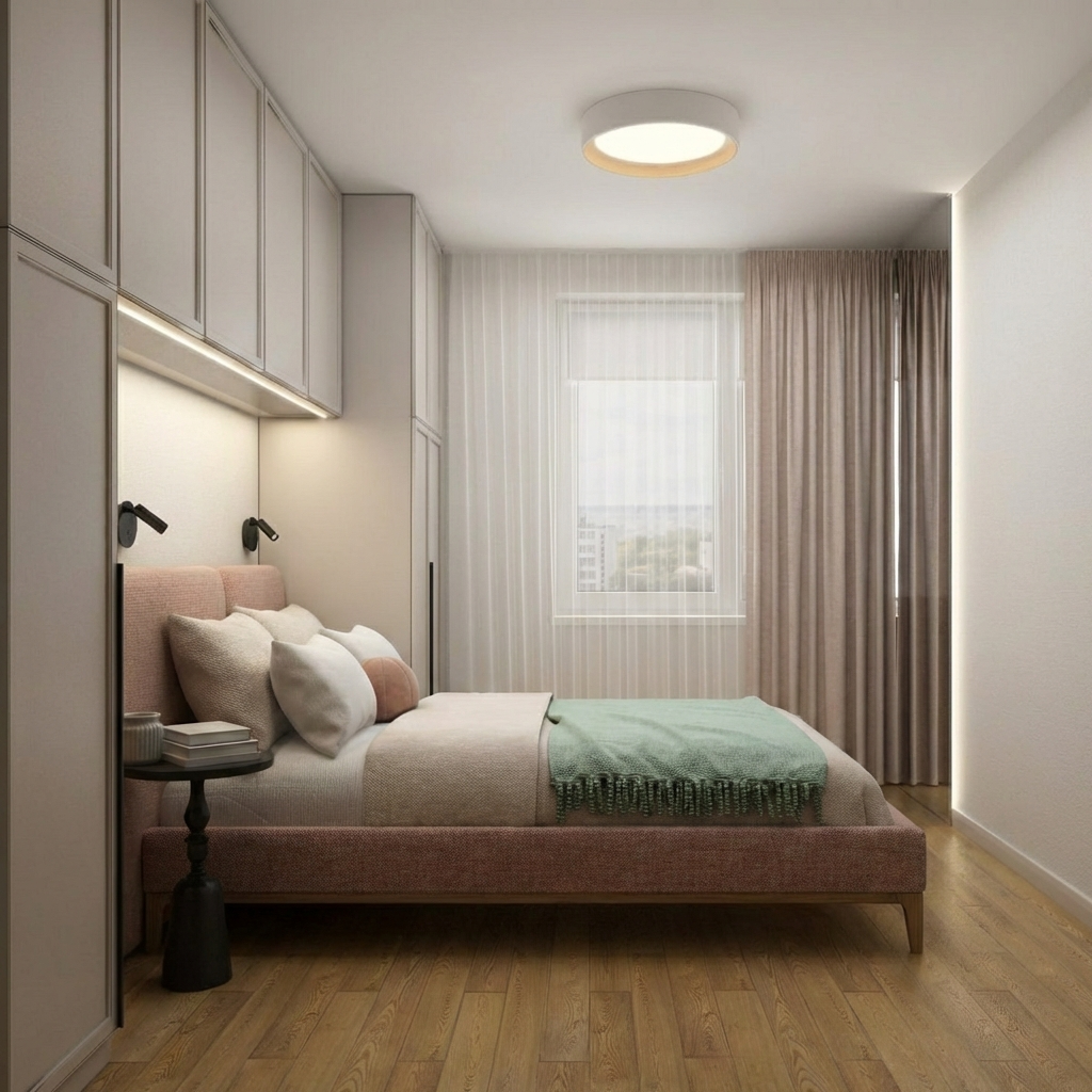 Дизайн спальни в стиле Минимализм — фото интерьера от нейросети RoomGPT