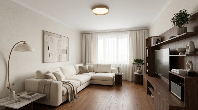 Дизайн гостиной в стиле Контемпорари — фото интерьера от нейросети RoomGPT