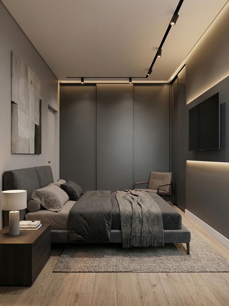 Дизайн спальни в стиле Минимализм — фото интерьера от нейросети RoomGPT