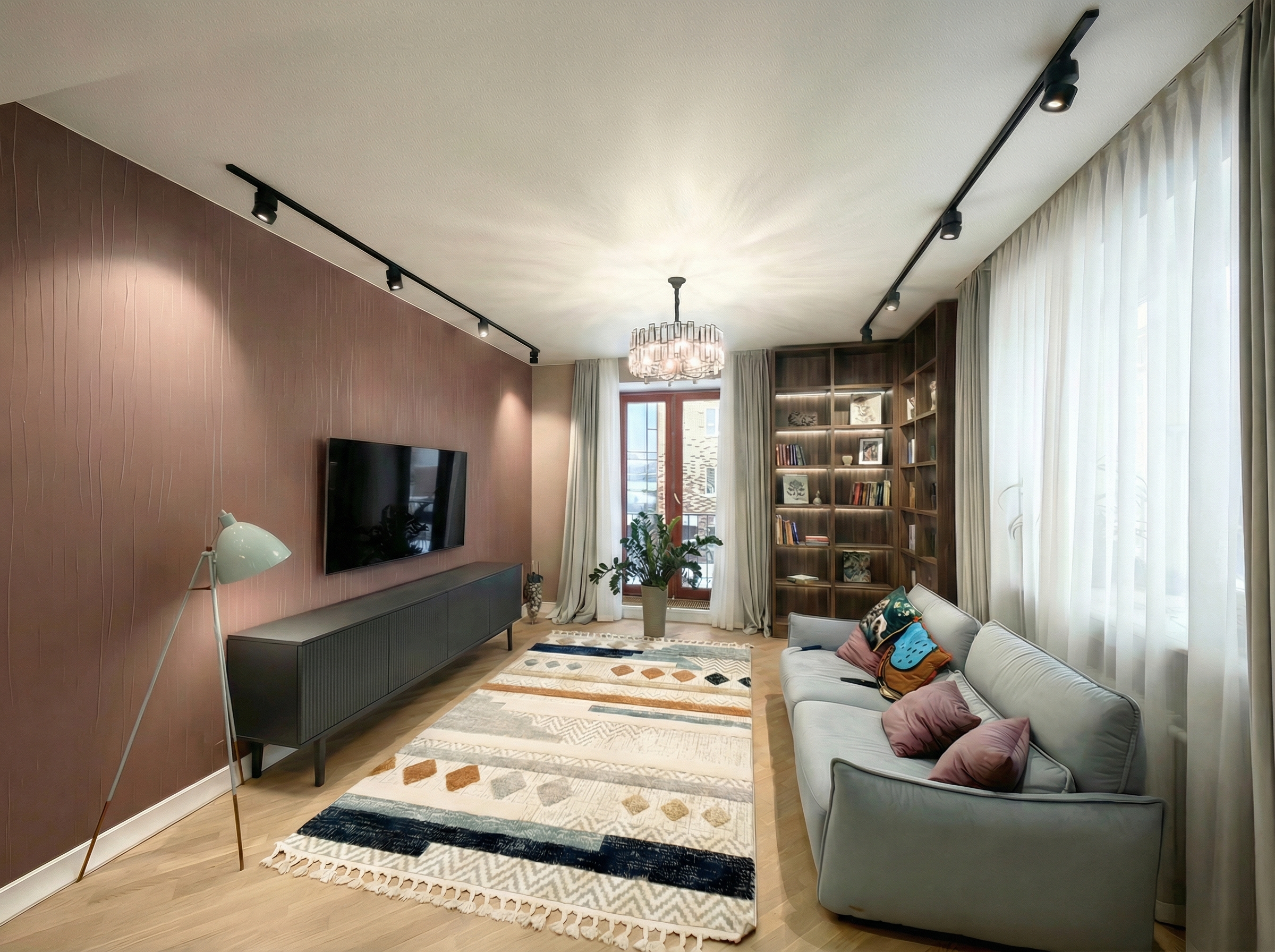 Дизайн гостиной в стиле Контемпорари — фото интерьера от нейросети RoomGPT