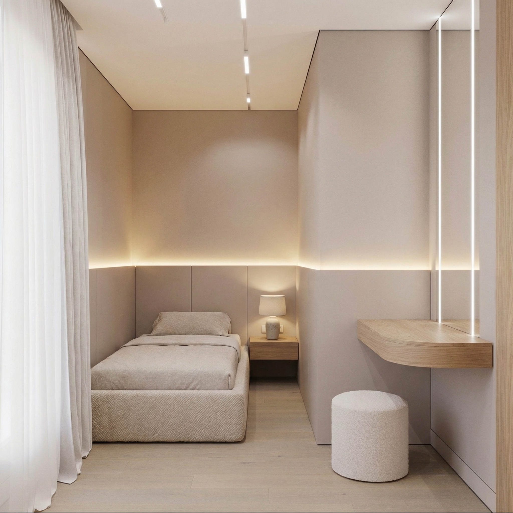 Дизайн спальни в стиле Минимализм — фото интерьера от нейросети RoomGPT