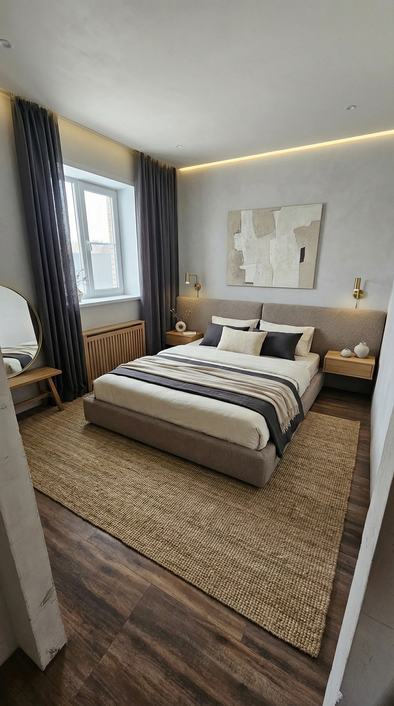 Дизайн спальни в стиле Минимализм — фото интерьера от нейросети RoomGPT