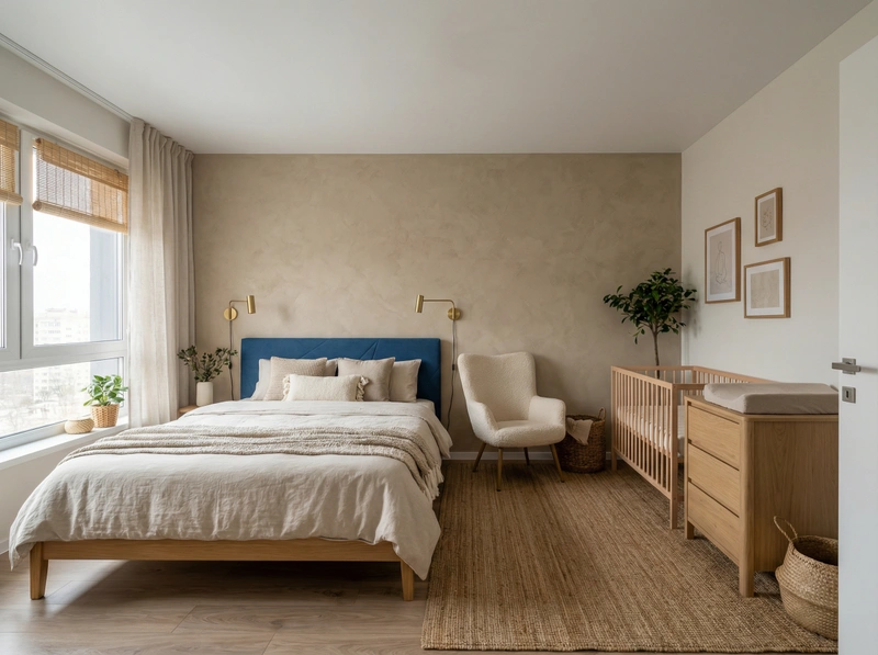 Дизайн спальни в стиле Japandi — фото интерьера от нейросети RoomGPT