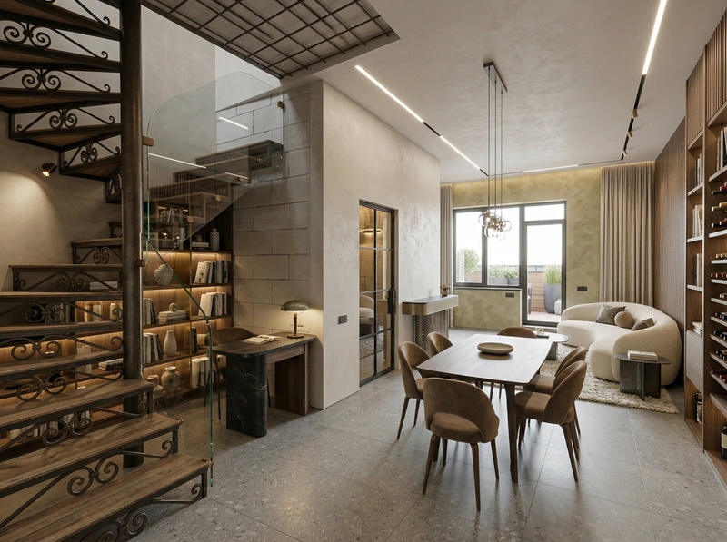 Дизайн гостиной в стиле Контемпорари — фото интерьера от нейросети RoomGPT