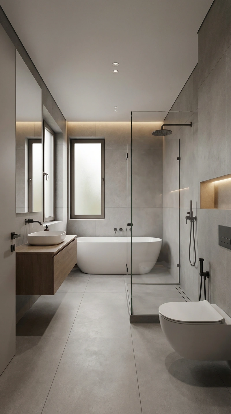 Дизайн ванной в стиле Минимализм — фото интерьера от нейросети RoomGPT