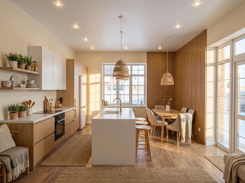 Дизайн интерьера в стиле Хюгге — Кухня от нейросети RoomGPT