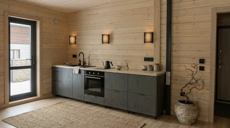 Дизайн кухни в стиле Japandi — фото интерьера от нейросети RoomGPT