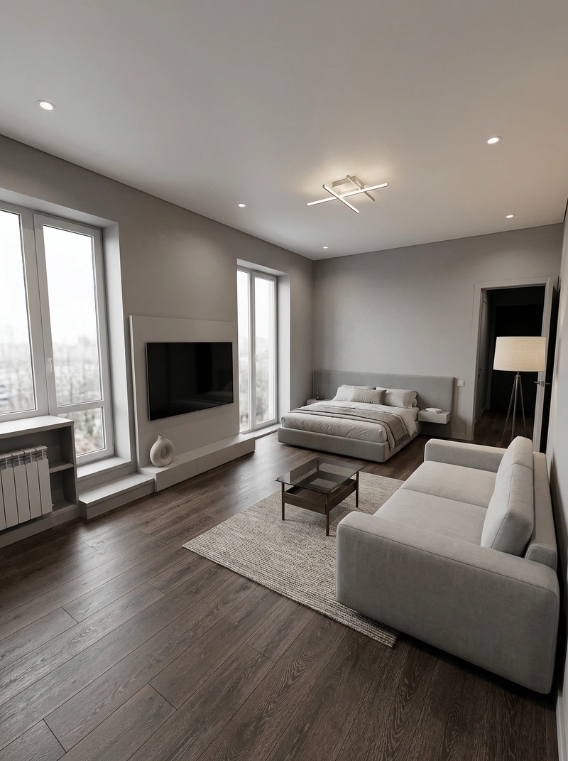 Дизайн интерьера в стиле Минимализм — Спальня от нейросети RoomGPT