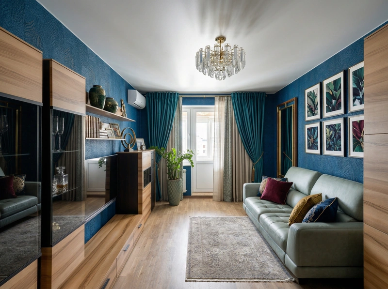 Дизайн гостиной в стиле Британский — фото интерьера от нейросети RoomGPT