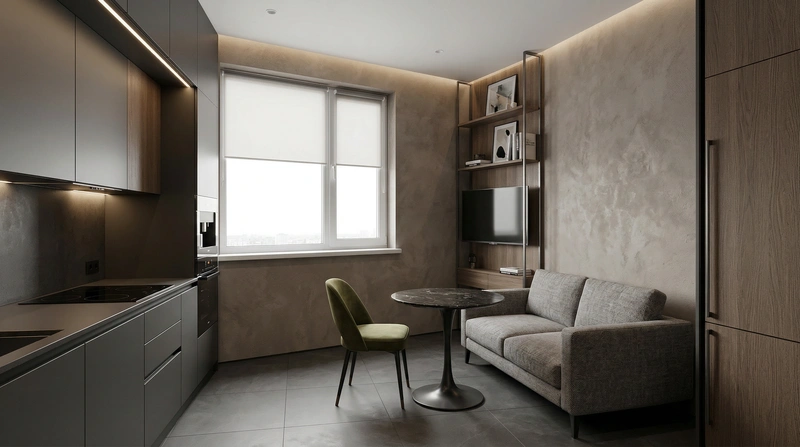 Дизайн интерьера в стиле Контемпорари — Кухня от нейросети RoomGPT