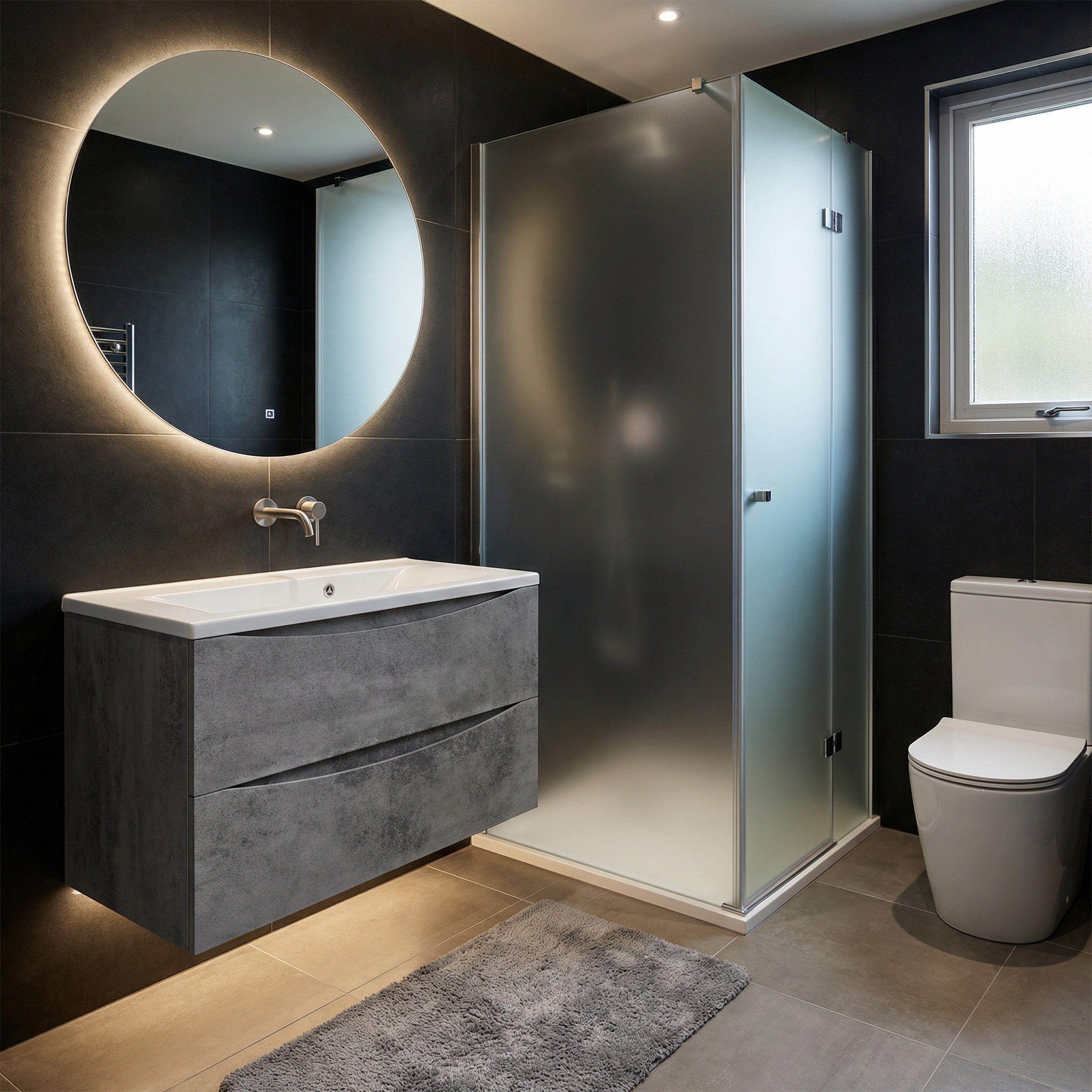 Дизайн ванной в стиле Контемпорари — фото интерьера от нейросети RoomGPT