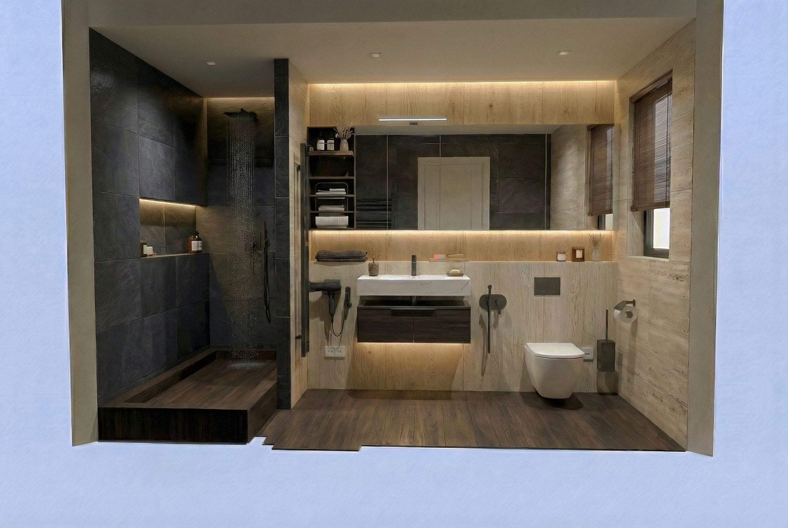 Дизайн ванной в стиле Минимализм — фото интерьера от нейросети RoomGPT