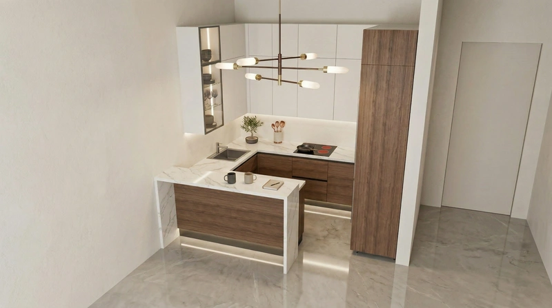 Дизайн кухни в стиле Минимализм — фото интерьера от нейросети RoomGPT