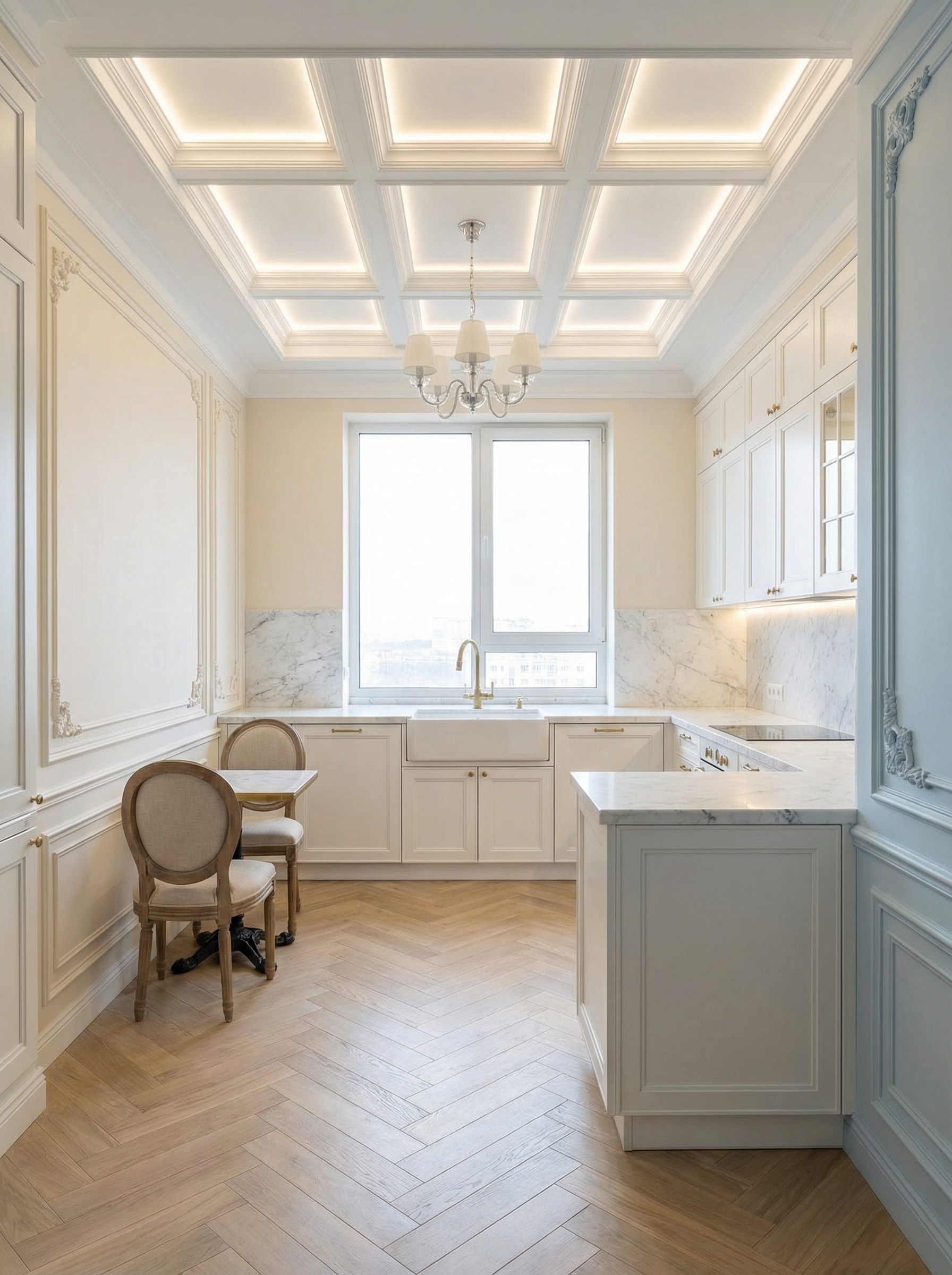 Дизайн кухни в стиле Классика — фото интерьера от нейросети RoomGPT