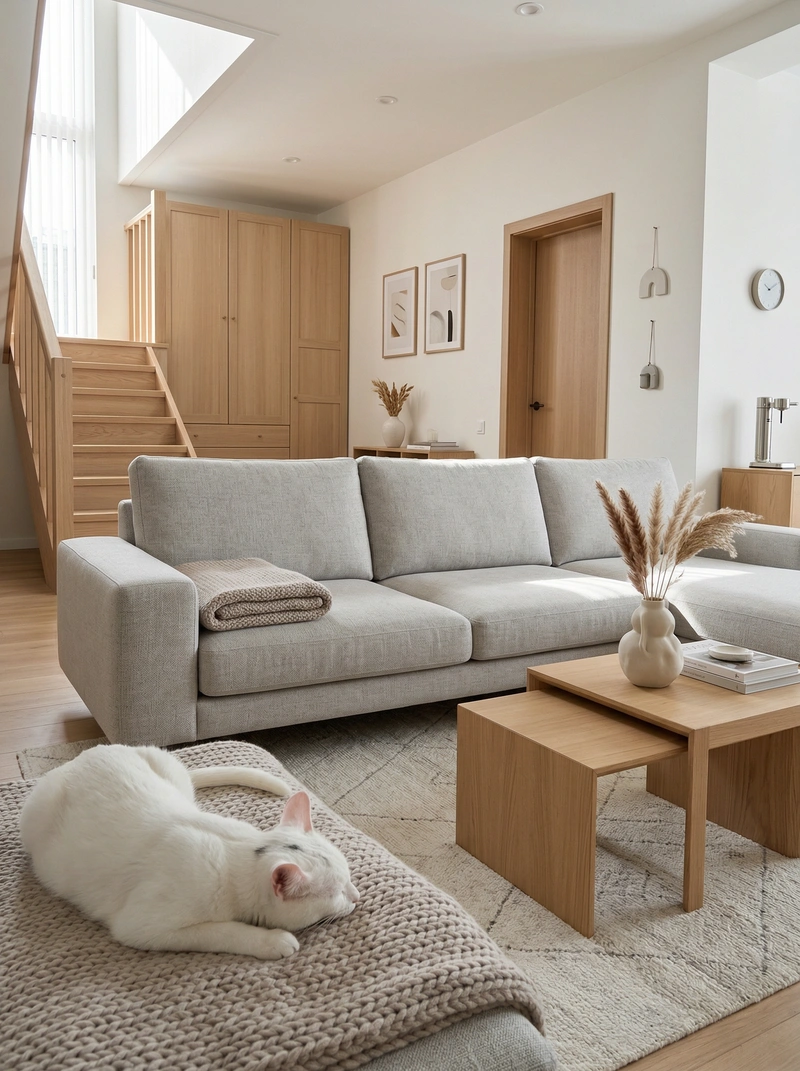 Дизайн интерьера в стиле Сканди — Гостиная от нейросети RoomGPT