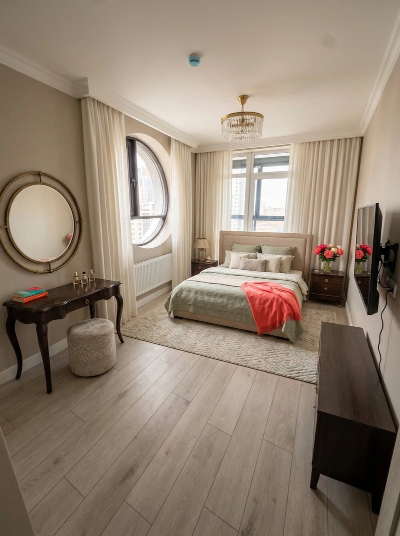 Дизайн спальни в стиле Классика — фото интерьера от нейросети RoomGPT