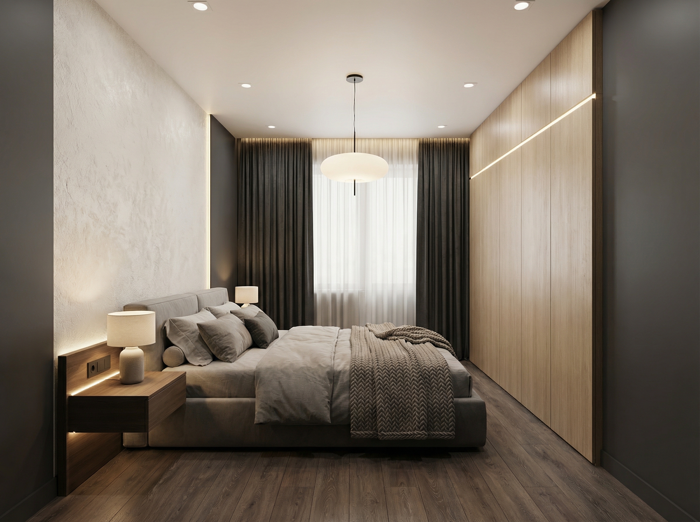 Дизайн спальни в стиле Минимализм — фото интерьера от нейросети RoomGPT