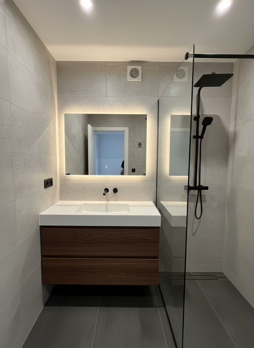 Дизайн ванной в стиле Минимализм — фото интерьера от нейросети RoomGPT