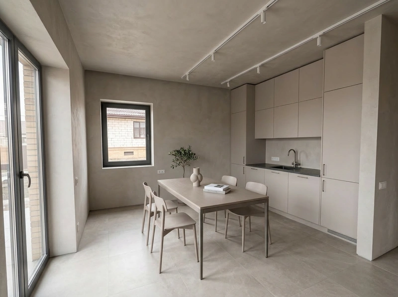 Дизайн интерьера в стиле Минимализм — Кухня от нейросети RoomGPT