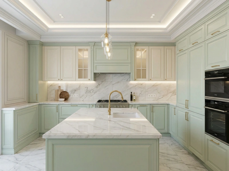 Дизайн интерьера в стиле Классика — Кухня от нейросети RoomGPT